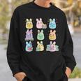 Bunny Reading Books Easter Day Teacher Librarian Book Women Sweatshirt Gifts for Him