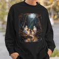 Camping Sheet Ghost Reading Book At Campfire Halloween Sweatshirt Gifts for Him