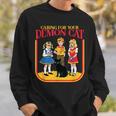 Caring For Your Evil Cat Retro Dark Humor Book Cover Sweatshirt Gifts for Him