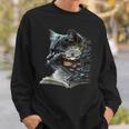 Cat Art Book Cat Motif Flowers Cat Sweatshirt Gifts for Him