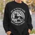 Cat Book And Coffee Make Life Beautiful Cat Mum Sweatshirt Gifts for Him