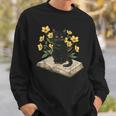 Cat On Book Flowers Cute Kitten Kitty Women Girls Kids Sweatshirt Gifts for Him Cat On Book Flowers Cute Kitten Kitty Women Girls Kids Sweatshirt Gifts for Him