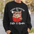 Cat Tshirt Easily Distracted By Cats And Books Cat For Men Women Sweatshirt Gifts for Him