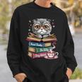 Cat Read Books Be Kind Stay Weird Library Book Lover Sweatshirt Gifts for Him Cat Read Books Be Kind Stay Weird Library Book Lover Sweatshirt Gifts for Him