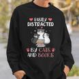 Cat Simply Distracted By Cats And Books Sweatshirt Gifts for Him