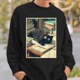 Cat Teacher Student School Last Day Books First 100th Day Sweatshirt Gifts for Him Cat Teacher Student School Last Day Books First 100th Day Sweatshirt Gifts for Him