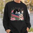 Cats Books & Coffee For Cat Lovers In Relaxed Weekend Sweatshirt Gifts for Him