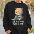 Cats And Books Purrfection Book Lover Book Nerd Librarian Sweatshirt Gifts for Him