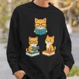 Cats Reading Book Lover Reading Bookworm Reader Sweatshirt Gifts for Him