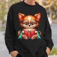 Chihuahua Reading a Book Dog Sweatshirt Gifts for Him