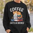 Coffee Cats And Books Cute Kitten Reading Sweatshirt Gifts for Him Coffee Cats And Books Cute Kitten Reading Sweatshirt Gifts for Him