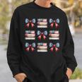 Coquette Bow Book US Flag 4th Of July Librarian Bookworm Sweatshirt Gifts for Him