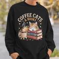 Cozy Reading Cat Coffee And Books Lover Artwork Sweatshirt Gifts for Him Cozy Reading Cat Coffee And Books Lover Artwork Sweatshirt Gifts for Him