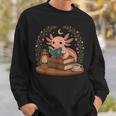 Cute Axolotl Reading Books Cozy Bookworm Sweatshirt Gifts for Him Cute Axolotl Reading Books Cozy Bookworm Sweatshirt Gifts for Him