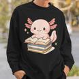 Cute Axolotl Reading Books Shirt Kawaii Axolotl Lover Sweatshirt Gifts for Him Cute Axolotl Reading Books Shirt Kawaii Axolotl Lover Sweatshirt Gifts for Him