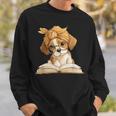 Cute Beagle Puppy Reading Book Lover Dog Animal Graphic Sweatshirt Gifts for Him Cute Beagle Puppy Reading Book Lover Dog Animal Graphic Sweatshirt Gifts for Him