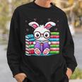 Cute Bunny Reader Rabbit Book Lover Reading Sweatshirt Gifts for Him
