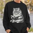 Cute Cat Reading Book Adorable Cats Books Lover Sweatshirt Gifts for Him