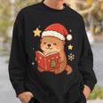 Cute Christmas Book Otter Reading Snowy Holiday Story Sweatshirt Gifts for Him