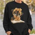 Cute Dog Reading Book Bandana Pup Reader Sweatshirt Gifts for Him