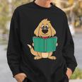 Cute Dog Reading A Human Training Book Dog Sweatshirt Gifts for Him