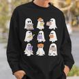 Cute Ghost Reading Books Teacher Halloween Reading Men Women Kids Sweatshirt Gifts for Him