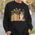 Cute Kawaii Border Collie Dog Books Flowers Sweatshirt Gifts for Him