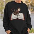 Cute Monkey Reading Books Literature Nature Sweatshirt Gifts for Him