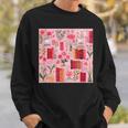 Cute Pink Book Pattern Book Lover Sweatshirt Gifts for Him Cute Pink Book Pattern Book Lover Sweatshirt Gifts for Him