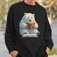 Cute Polar Bear Is Reading a Book Reading Polar Bear Sweatshirt Gifts for Him