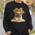 Cute Pug Reading Dog Book Lover Animal Graphic Baby Portrait Sweatshirt Gifts for Him Cute Pug Reading Dog Book Lover Animal Graphic Baby Portrait Sweatshirt Gifts for Him