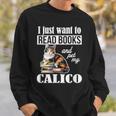 Cute Read Books Calico Cat Lover For Men Women Girls Kids Sweatshirt Gifts for Him