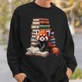 Cute Red Panda Reading Book Animal Bookworm Sweatshirt Gifts for Him