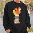 Cute Squirrel Reading Women's Tops Book Lovers Sweatshirt Gifts for Him