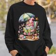 Cute Summer Relaxing Gnome Art For Book Lovers Sweatshirt Gifts for Him