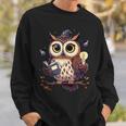 Cute Wizard Owl Reading Book Magic Candle Sweatshirt Gifts for Him Cute Wizard Owl Reading Book Magic Candle Sweatshirt Gifts for Him