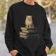 Dark Academia Vintage Owl On Books With Candle Library Sweatshirt Gifts for Him