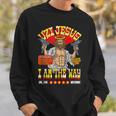 DCC Uzi Jesus I Am The Way Character Stats RPG Books Sweatshirt Gifts for Him