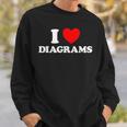 Diagram Heart Cute Schematic Plan Book Blueprint Fan Sweatshirt Gifts for Him