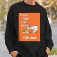 Dr Seuss Green Eggs And Ham Book Cover Sweatshirt Gifts for Him Dr Seuss Green Eggs And Ham Book Cover Sweatshirt Gifts for Him