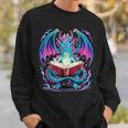 Dragon Reading Book Lover Sweatshirt Gifts for Him