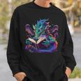 Dragon Reading Book Sweatshirt Gifts for Him