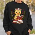 Duck Reading Book Graphic Duck With Book Floral Sweatshirt Gifts for Him