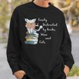 Easily Distracted By Books Wine And Cats Lover Sweatshirt Gifts for Him Easily Distracted By Books Wine And Cats Lover Sweatshirt Gifts for Him