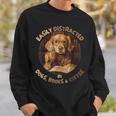 Easily Distracted By Dogs Books Coffee Librarian Bibliophile Sweatshirt Gifts for Him