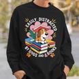 Easily Distracted By Dogs And Books Pets Books Lovers Sweatshirt Gifts for Him