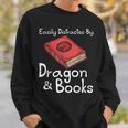 Easily Distracted By Dragon & Book Nerds Dragon Lover Girls Sweatshirt Gifts for Him Easily Distracted By Dragon & Book Nerds Dragon Lover Girls Sweatshirt Gifts for Him
