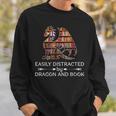 Easily Distracted By Dragon And Book Apparel Sweatshirt Gifts for Him
