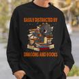 Easily Distracted By Dragon And Books Cute Dragon Read Book Sweatshirt Gifts for Him Easily Distracted By Dragon And Books Cute Dragon Read Book Sweatshirt Gifts for Him