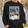 Easily Distracted By Dragons & Books Artwork Sweatshirt Gifts for Him